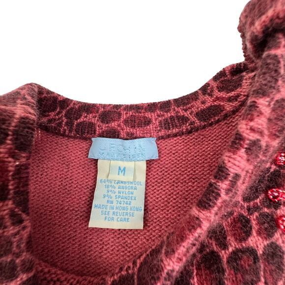 Urchin Mark Eisen Wool Angora Soft Animal Print Beaded Tank Top Women's Size M - Picture 5 of 6
